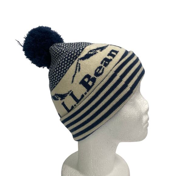 L.L. Bean Accessories - L.L.Bean Beanie Hat Katahdin Mountain Scene Winter Outdoor Hiking